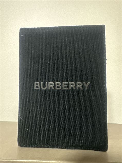 Burberry Passport Cover Black Color ID Case Holder Travel